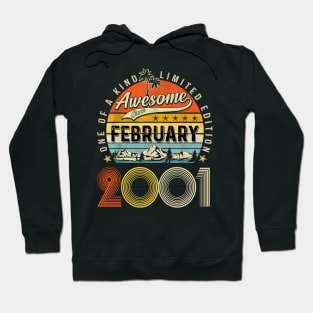 Awesome Since February 2001 Vintage 22nd Birthday Hoodie